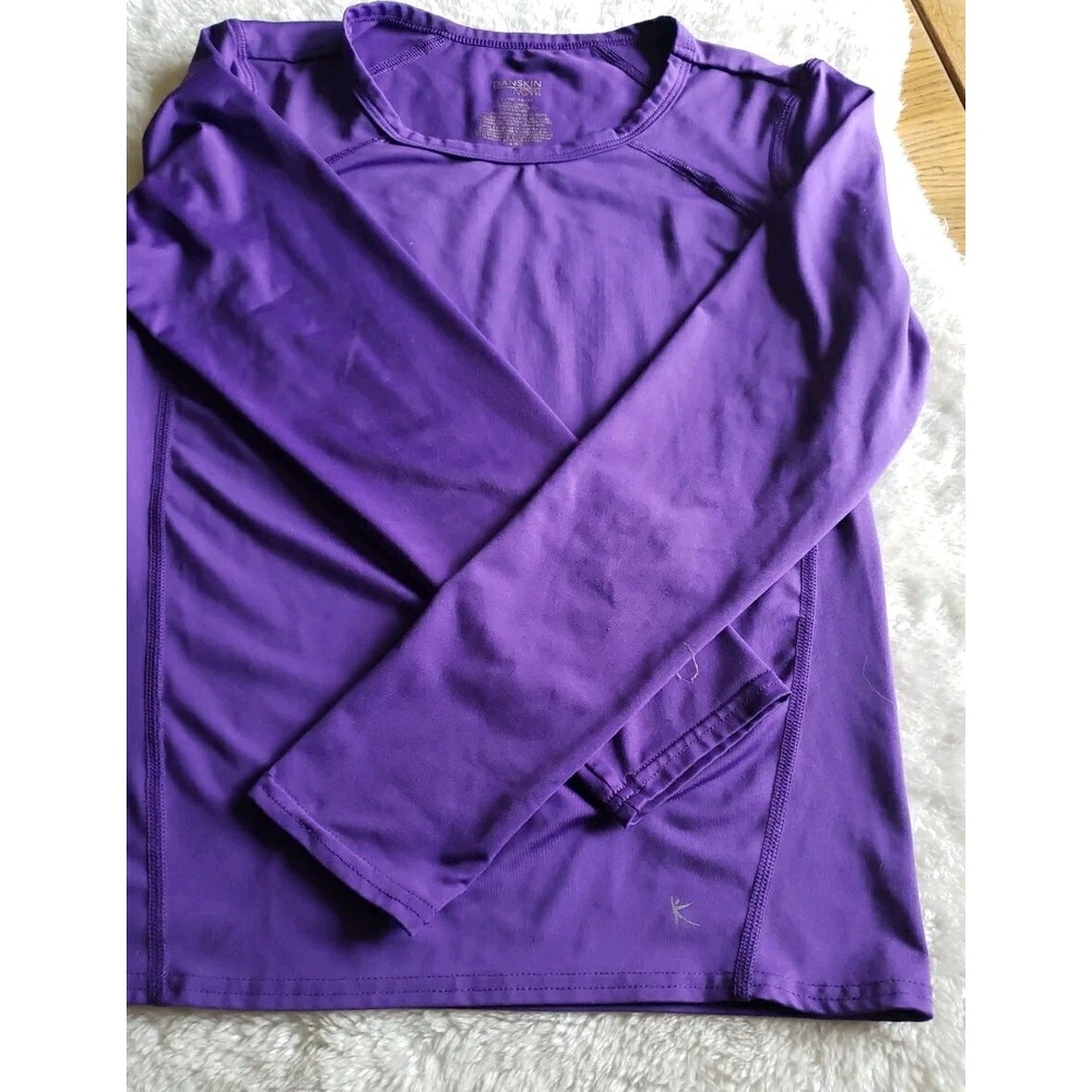 Danskin Now LLS Compression Tee Girls Performance Fitted Purple Size XL (14-16)